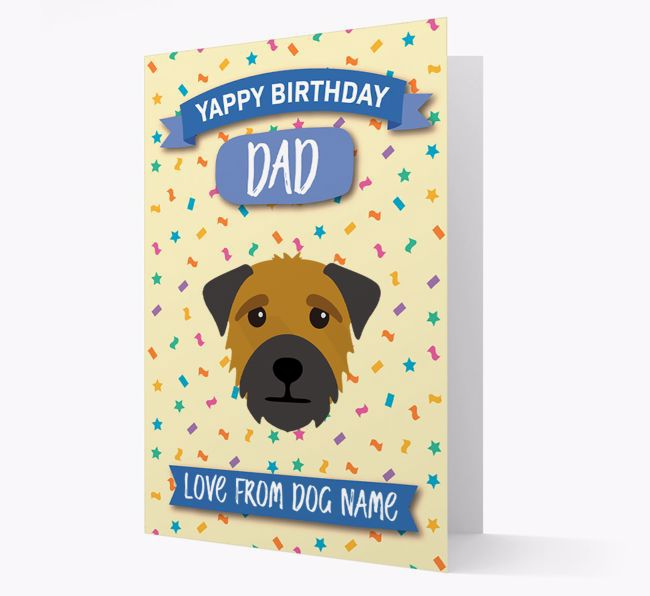 Personalised Card 'Yappy Birthday Dad' with {breedCommonName} Icon